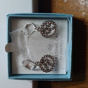 Touchstone Crystal NIB Swirl Earrings